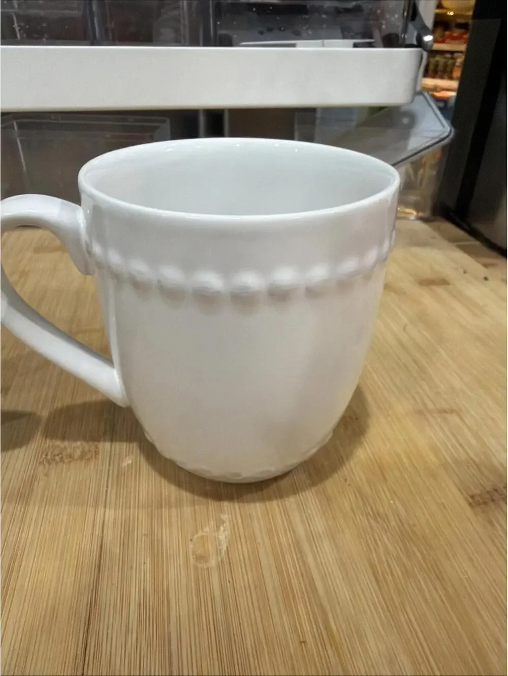 2 VTG Pier 1 Porcelain Hand Painted Pearl Edge 16oz Coffee/Tea Cups *